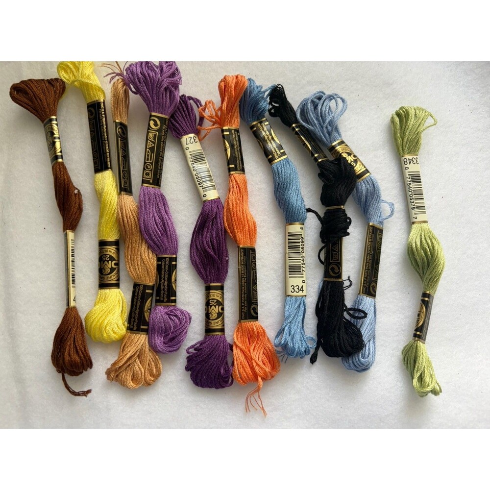 DMC Vintage Embroidery Floss Skeins Colorful Lot Ten 100 Percent Cotton